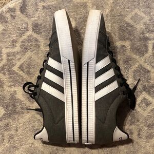 Adidas Men's Dark Gray and White Sneakers
